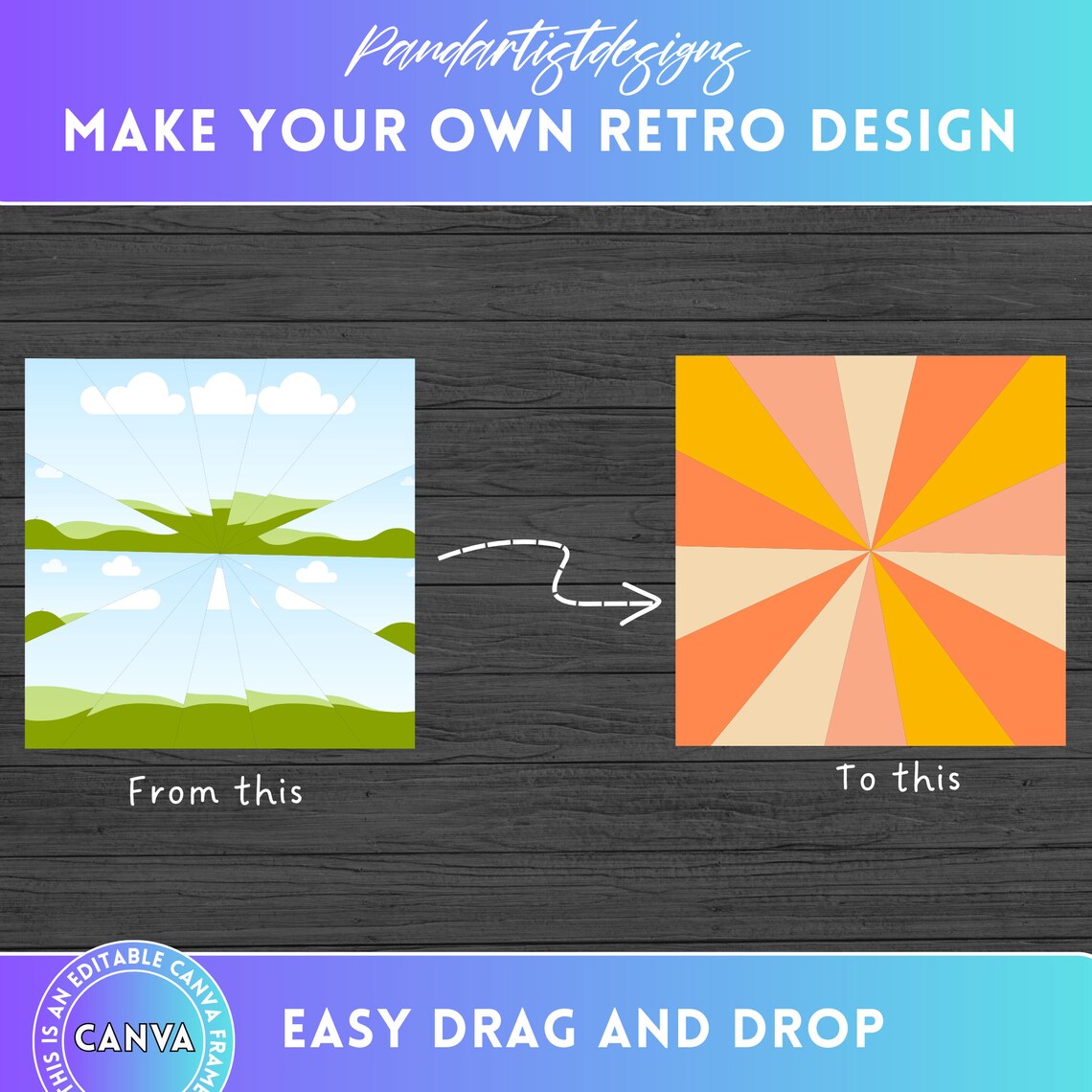 Make Your Own Retro Background on CANVA With Easy Drag and Drop ...