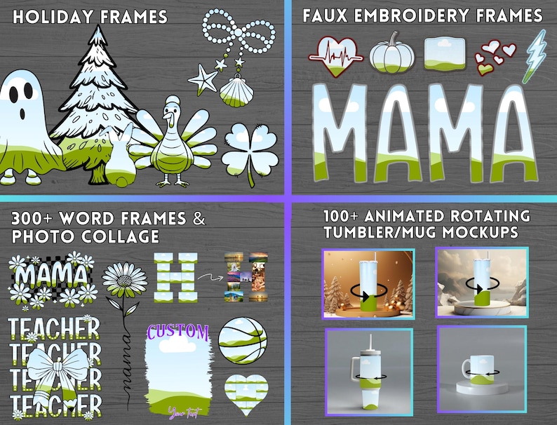 ENTIRE STORE - Canva Frames Mega Bundle - Editable Template - Easy Drag and Drop - Design Digital Element - Add Your Own Pattern - Alphabet image 6