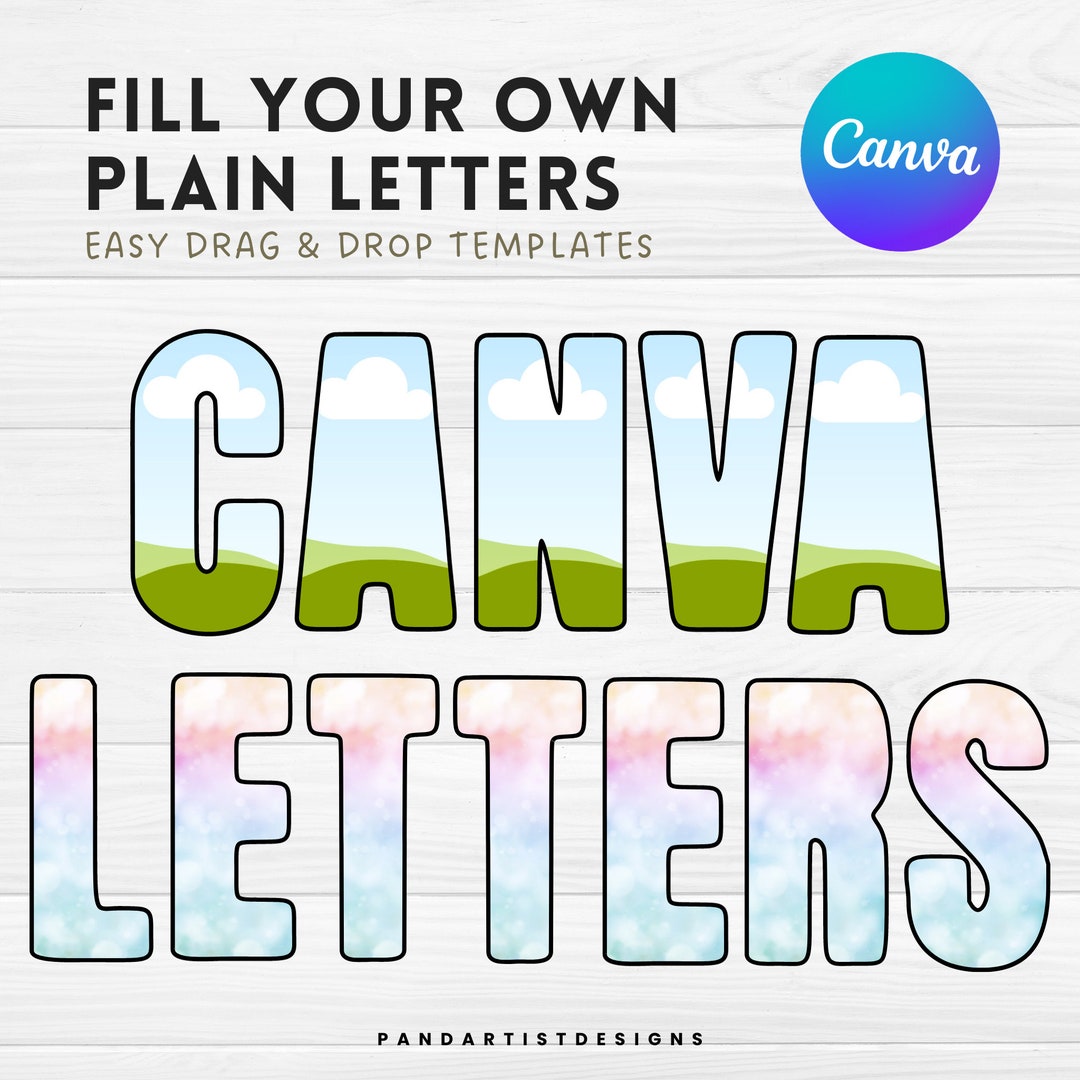 Fill Your Own Uppercase Letters & Number on Canva With Easy Etsy New