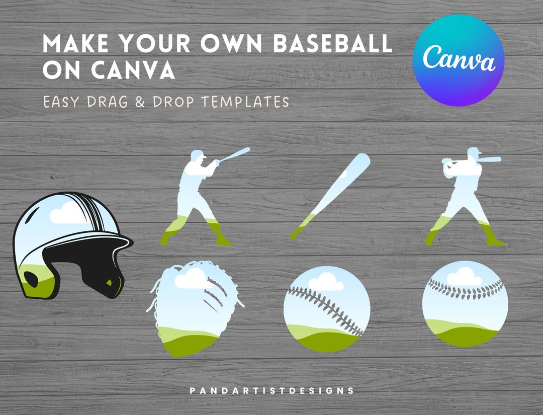 Make Your Own Baseball Design Baseball Gloves Canva Frames Etsy