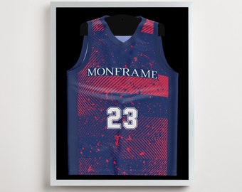 Jersey frame met draaideur | Objectframe zilver voor truien, uniformen, T-shirts met een hanger