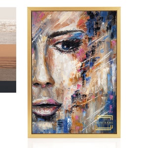 Shadow gap frame gold, canvas picture frame without glass