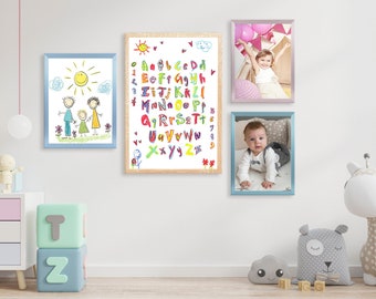 Bilderrahmen Kinderzimmer - Fotorahmen Babyzimmer - für Jungen und Mädchen 20x30 30x40 40x60 A3 A4