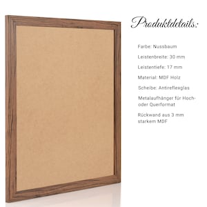 Fotolijst in houtlook met ontspiegeld glas voor woonideeën in landhuisstijl, posterlijst MODERN uit Duitsland 50x70 40x60 afbeelding 3