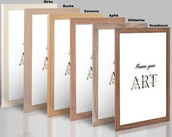 Fotolijst houtlook wanddecoratie, posterlijst MODERN uit Duitsland in vele maten A2 A5 20x30 40x60 50x70
