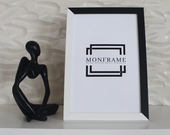 Picture frame CHLOE black white, MDF wooden frame with acrylic glass, 25x35 40x60 30x50 50x70