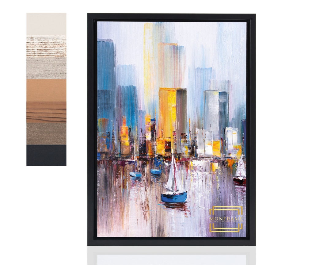 Shadow Gap Frame Black, Canvas Picture Frame Without Glass, Canvas