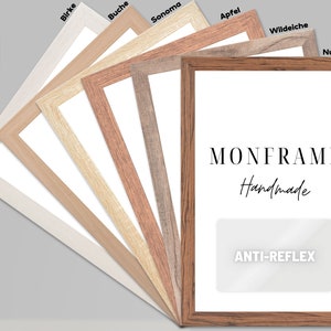 Marco de fotos con aspecto de madera y cristal antirreflectante para ideas de decoración de estilo rústico, marco para póster MODERNO de Alemania 50x70 40x60