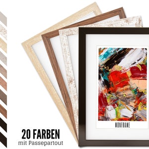 Picture frame with passepartout white - MODERN photo frame made of MDF wood 20x30 40x60 30x45 50x70 60x80