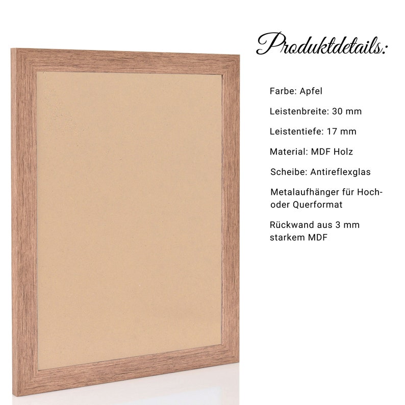 Fotolijst in houtlook met ontspiegeld glas voor woonideeën in landhuisstijl, posterlijst MODERN uit Duitsland 50x70 40x60 afbeelding 5
