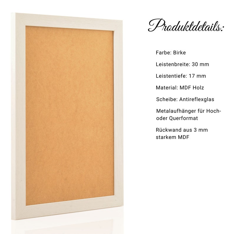 Fotolijst in houtlook met ontspiegeld glas voor woonideeën in landhuisstijl, posterlijst MODERN uit Duitsland 50x70 40x60 afbeelding 8