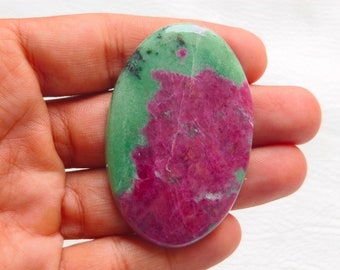 Top Quality Ruby Zoisite Gemstone 61x40x6 mm Ruby Zoisite Cabochon Loose Gemstone Use For Making Jewelry 214 Crt