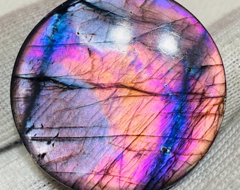 100% Natural Labradorite Multi Fire Gemstone Cabochon Size 29.33x29.13x5.77 MM Multi Flashy Fire Labradorite Gemstone Make For Jewellery