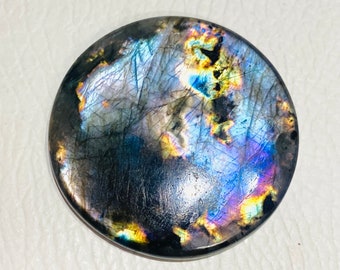 Top Quality Labradorite Gemstone Cabochon Size 45x45x5 MM Gorgeous Purple Labradorite Cabochon Gemstone Round Shape Use For Making Jewelry