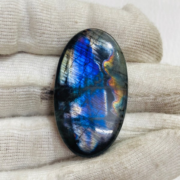 Grade Quality Purple Labradorite Cabochon Gemstone Size 40x23x7 MM Beautiful Flashy Purple Labradorite Make For Jewelry Oval Shape