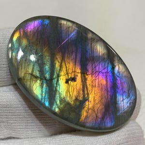 Rare Quality Multi Purple Labradorite Gemstone Cabochon Size 53.55x35.98x6.73 MM Labradorite Cabochon Gemstone Oval Shape Use Making Jewelry