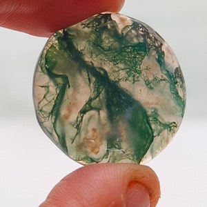 Moss Agate Gemstone Cabochon 27x27x6 MM 39 Carat Natural Green Moss Agate Gemstone Loose Gemstone Use For Making Jewellery Stone.