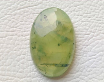 Cabochon naturel en préhnite, 37x24x8 mm, 72 crt, pierre précieuse en préhnite, cabochon en vrac, utilisé pour des bijoux pendentifs