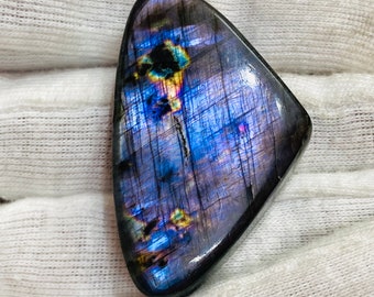 Top Quality Multi Purple Labradorite Gemstone Cabochon Size 46x28x6 MM Top Labradorite Cabochon Gemstone Fancy Shape Use For Making Jewelry