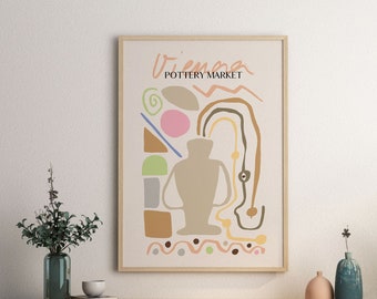 VIENNA POTTERY MARKET | Pottery Market Poster | Poster kitchen | Poster dining room | Modern Poster | Poster hallway | illustration