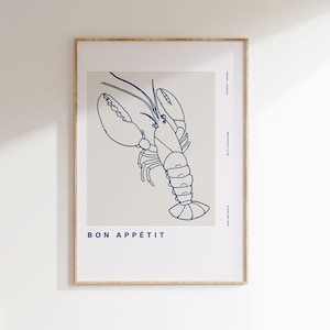 Lobster Poster | Art print | Kitchen wall decoration | Dining Room Mural | Crustacean Core | Art Modern | Print Scandinavian | Gift idea