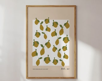 Bohemian Gallery Lemon Poster | Minimalist Poster | Fruit Poster | Poster kitchen | Print Scandinavian | Gift | Exhibition poster