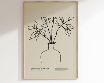 Flower poster | Art print | Kitchen wall decoration | Dining room mural | Botanical poster | Modern art | Plant print | Gift idea