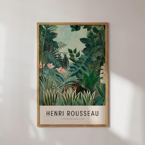 Henri Rousseau Botanical Print | Aesthetic Wall Art | Living Room Print | Exhibition Print | Art Print | Jungle Poster | Tropical