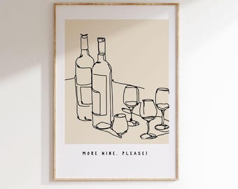 Wine poster | Art print | Kitchen wall decor | Dining room mural | Funny saying poster | Modern art | Scandinavian print | Gift idea
