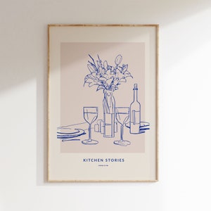 Wine Poster | Art print | Kitchen Illustration | Dining Room Mural | Poster 50x70 | Art Modern | Print Minimalist | Gift girlfriend