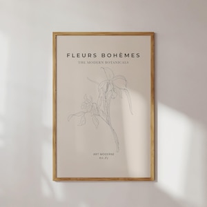 Fleurs Bohèmes Poster | Minimalist Poster | Exhibition Poster | Living Room Poster | Scandinavian Print | Boho Print | Flower Poster