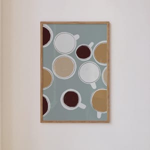 Coffee poster | Coffee bar art print | Coffee cup illustration | Abstract poster | Kitchen print | Dining room decoration | Coffee lover gift