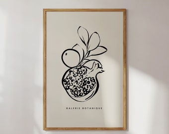 Gallery Botanique Poster | Minimalist Poster | Poster pomegranate | Poster fruit | Print Scandinavian | Poster kitchen | Olive Poster