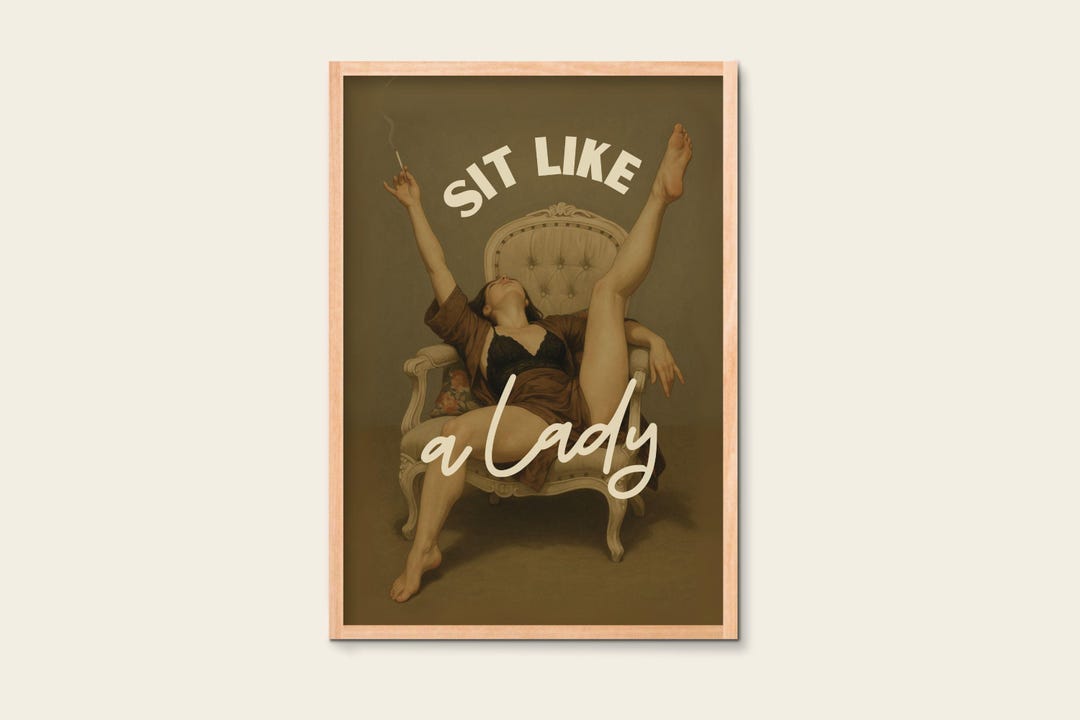 Sit Like Rosa Sit Like a Lady Poster – Feminist Fine Art Giclée Wall Art in Vintage ...