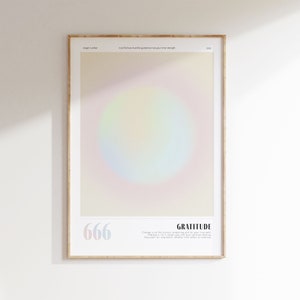 Aura Poster | Angel Number 666 Art Print | Bedroom Wall Decoration | Dining Room Wall Picture | Spiritual Picture | Modern Art | Print Living Room