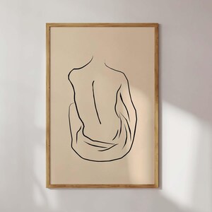 Contemporary Line Art Poster Woman. Mid Century. Great wall decoration for the bathroom, bedroom, etc. Also ideal as a gift.