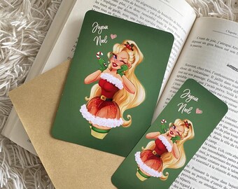 Cartes de vœux, Carte Noël, Carte Joyeux Noël, Carte postale, Cartes Noël kawaii, affiche de noël, Cadeau Noël, carte pinup