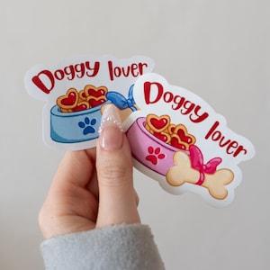 Stickers chien, stickers dog, doggy lover, stickers mignon, rose, bleu, autocollant, Scrapbooking