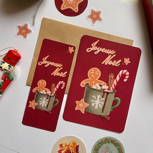 Cartões comemorativos, cartão de Natal, cartão de feliz Natal, cartão postal, cartões de Natal Kawaii, pôster de Natal, presente de Natal, cartão de gengibre