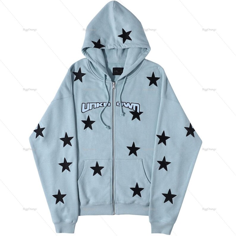 Y2K Retro Star Star Zip up Hoodie Etsy UK