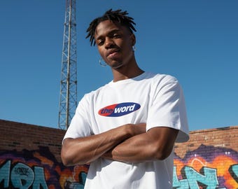 The Word 90s Oversized T shirt Cult TV Show T-shirt, Retro Channel 4, Organic Cotton