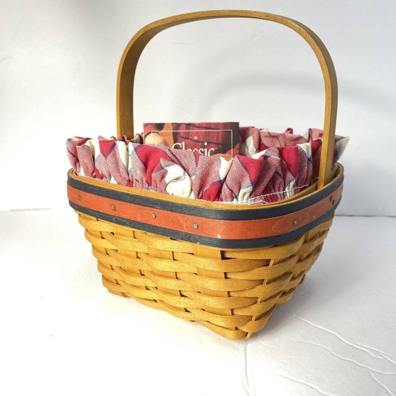 Longaberger 2001 Allamerican Strawberry Basket W/fabric Liner