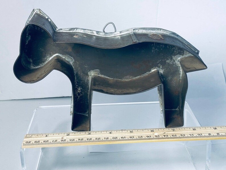 Rare Primitive Antiquetin Cookie Cutter Standing Donkey/horse Folk Art Lg 9x6 Etsy