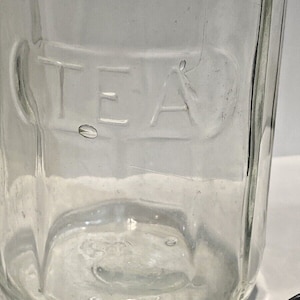 Vintage Hoosier /Sellers Kitchen Cabinet TEA JAR Colonial Pattern SNEATH Glass