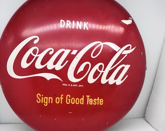Vintage Coca-cola Button Sign, Round Wall Hanging - Etsy