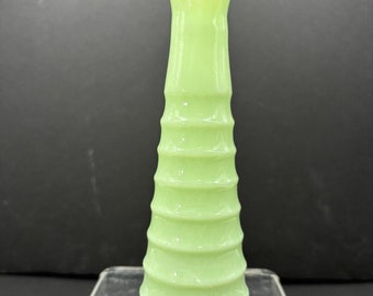 Vintage 6" Jadeite Green Bud Vase, Jeannette Glass