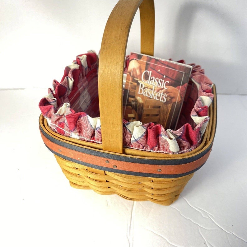 Longaberger 2001 Allamerican Strawberry Basket W/fabric Liner