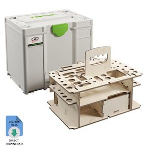Festool Systainer Tool Organizer CNC Router Files, Laser cut, Dxf, Dwg, Svg, Cdr, Pdf, Makita MakPac, Tanos (DIGITAL DOWNLOAD)