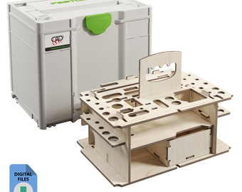 Festool Systainer Tool Organizer CNC Router Files, Laser cut, Dxf, Dwg, Cdr, Pdf, Makita MakPac, Tanos