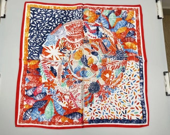 53cm 100% Mulberry Silk Scarf Square, Women's Scarf, Fashion Scarf, Bandana, Bag Accessory,Blossoms Vintage，Gift-Packaged with Free Shipping